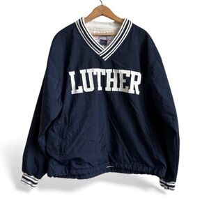 Vintage Champion V Neck Pullover Jacket LUTHER COLLEGE  Size Medium